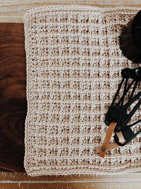 Tunisian Crochet Waffle Dishcloth