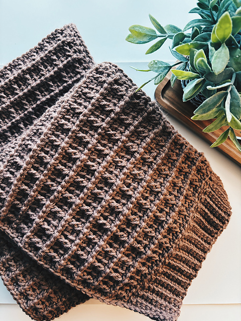 Tunisian Crochet Waffle Scarf