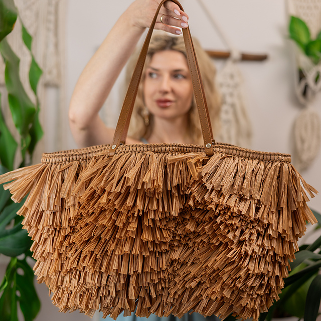 La Palma Raffia Beach Bag
