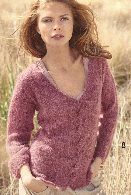 # 08 Pulli mit V-Ausschnitt und Zopf