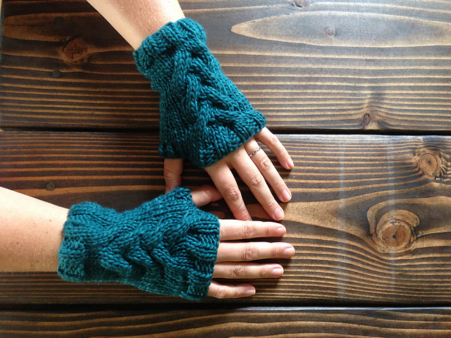 Cabled Hand Warmers and Circular Scarf