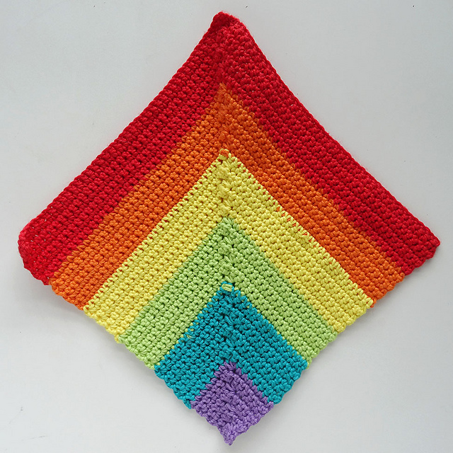 Mitered Rainbow Dishcloth