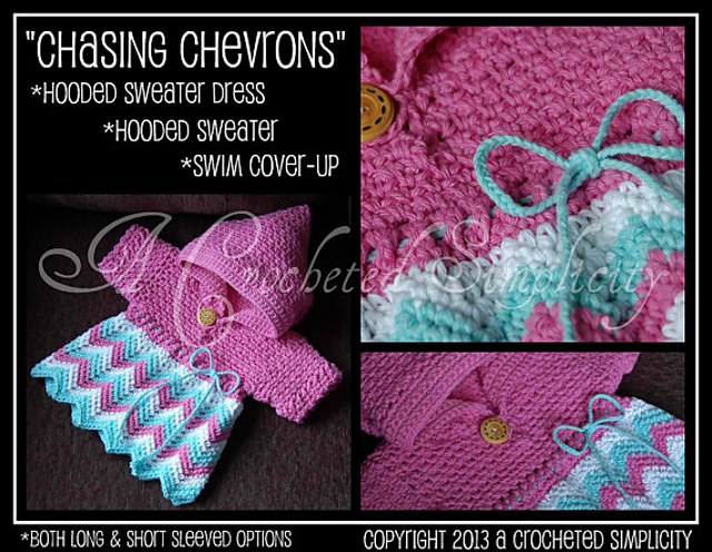 Chasing Chevrons  Hooded Sweater/Dress/Cover-Up