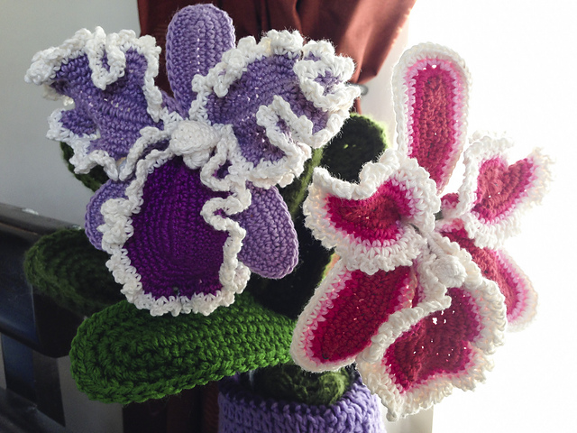 Cattleya Orchid Crochet Flower