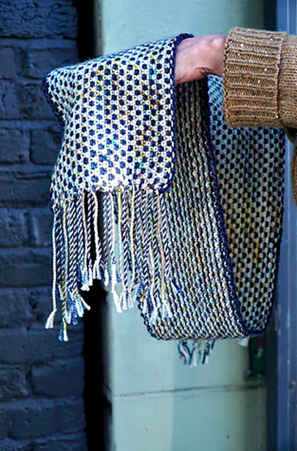 Farm Twist Linen Stitch Fringed Scarf