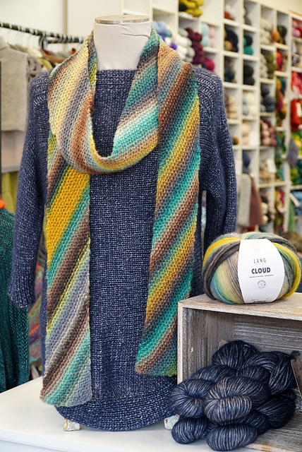 Scarf Knitting Diagonal Stripes Striped Scarf Diagonal Scarf