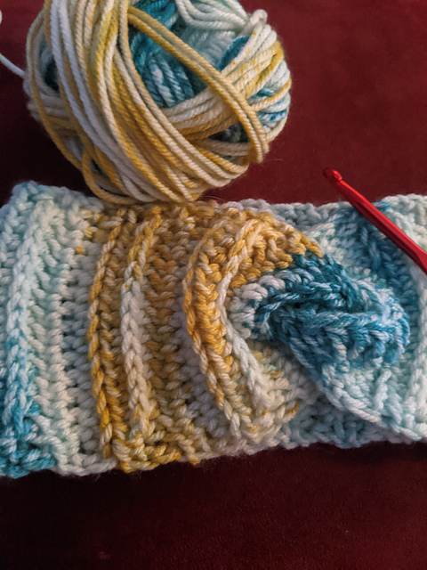 2 x 2 Rib Twist Ear Warmer