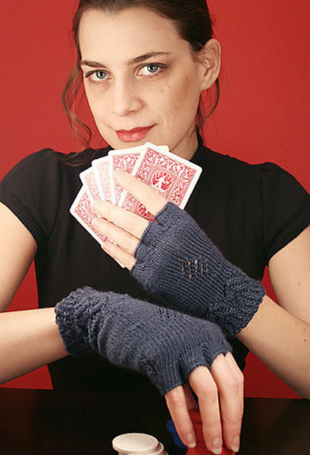 Queen of Diamonds Fingerless Gloves