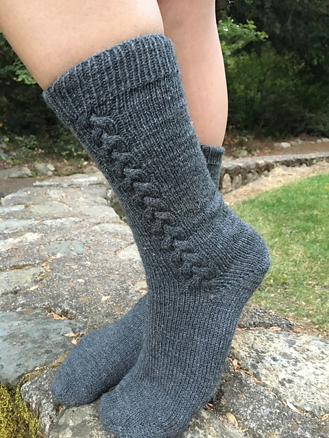 Braided Toe-Up Socks