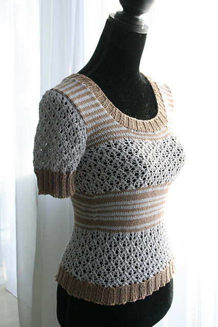 # 15 Pulli mit Streifen- und Ajourmuster