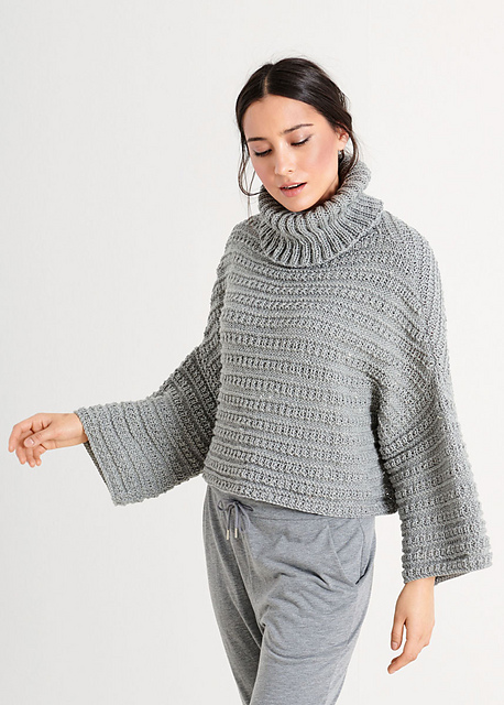 # 12 Kurzpullover mit weiten Ärmeln