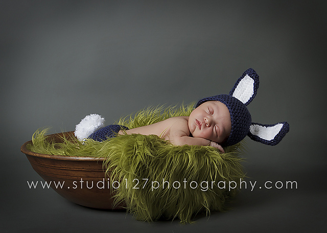 Bunny Rabbit Hat and Fluffy Tail Diaper Cover