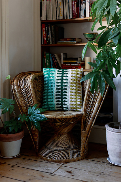 Geometric Striped Cushion