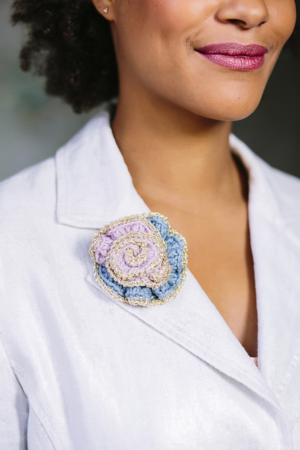 Ruffle Rose Brooch