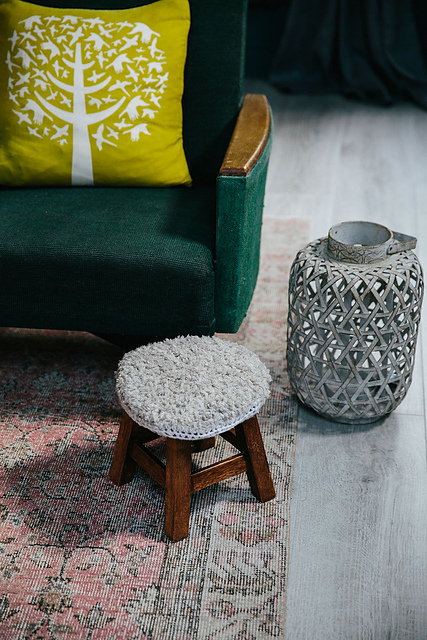 Sheepskin Stool Cover