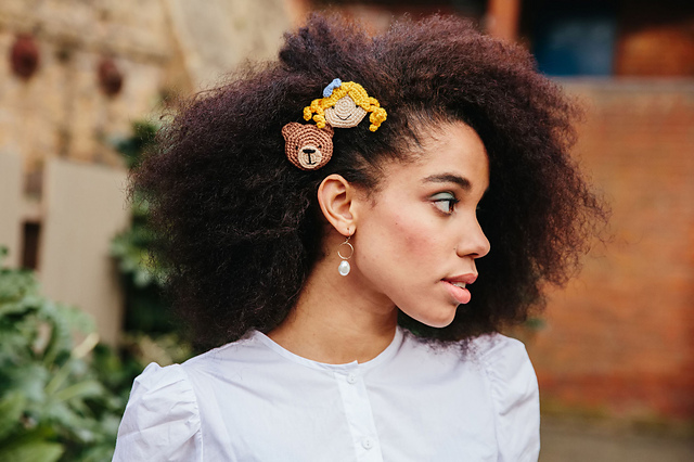 Goldilocks and Bear Hairclips