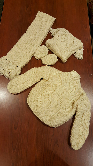 Baby Jesus Aran Cardigan Set