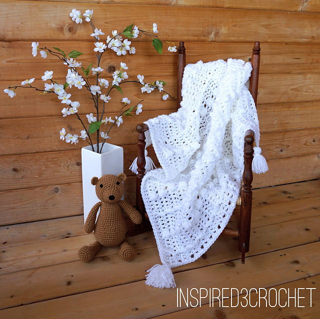 White Bubbles & Swizzles Baby Receiving Blanket