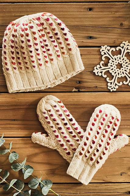 Rose in Snow Hat & Mitten Set