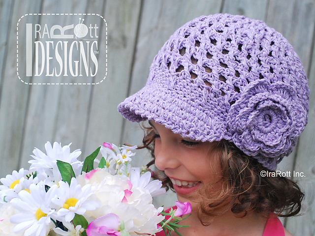 Summer Beanie with Brim and Flower