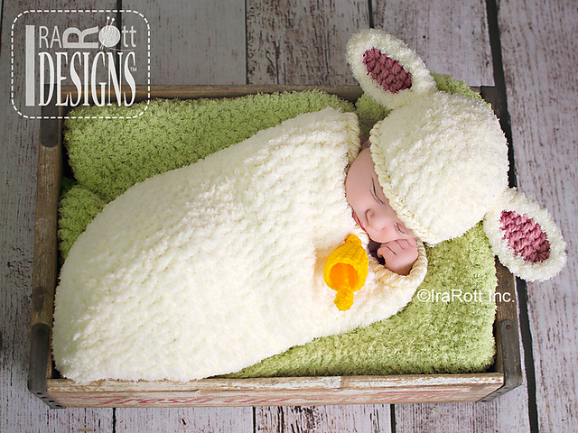 Crochet Baa-Baa Baby Lamb Hat and Cocoon Set