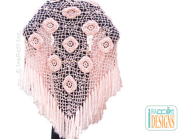 Moonlight Roses Mohair Shawl