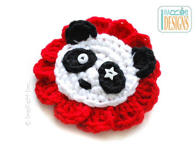 Panda Bear Flower Applique