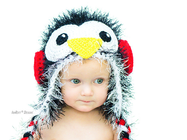 Furry Penguin Hat With Earmuffs