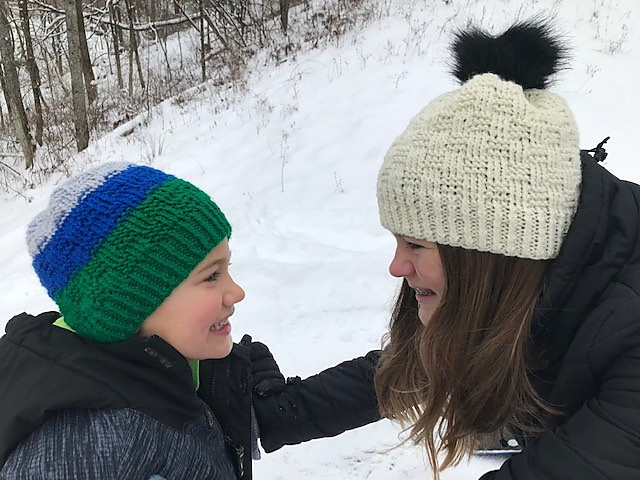 Twisted Block Knit Cap