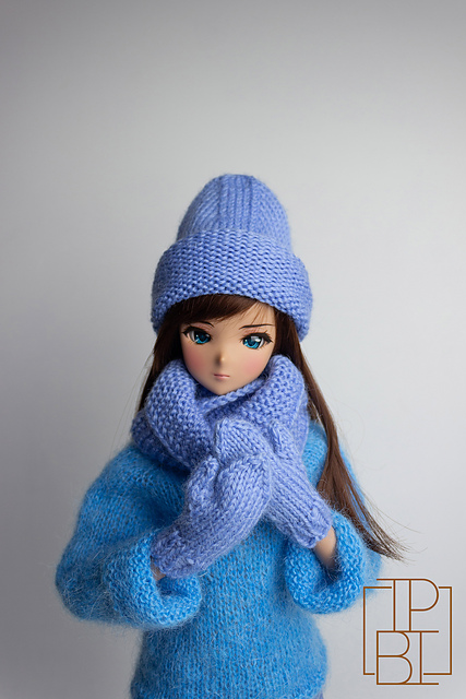 Doll Beanie, Snood & Mittens