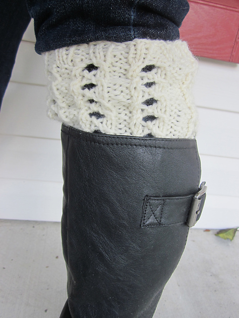 Ribbed Eyelet and Chevron Boot Cuffs