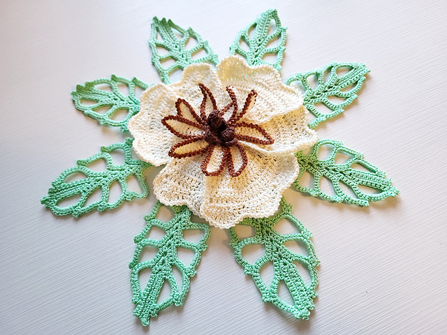 flower and openwork leaf