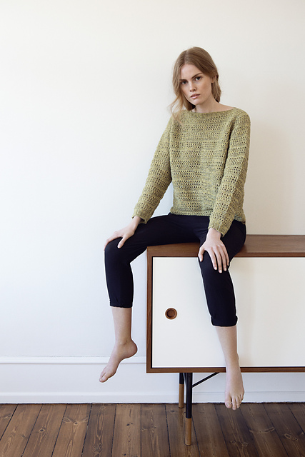 Eyelet Borders Sweater
