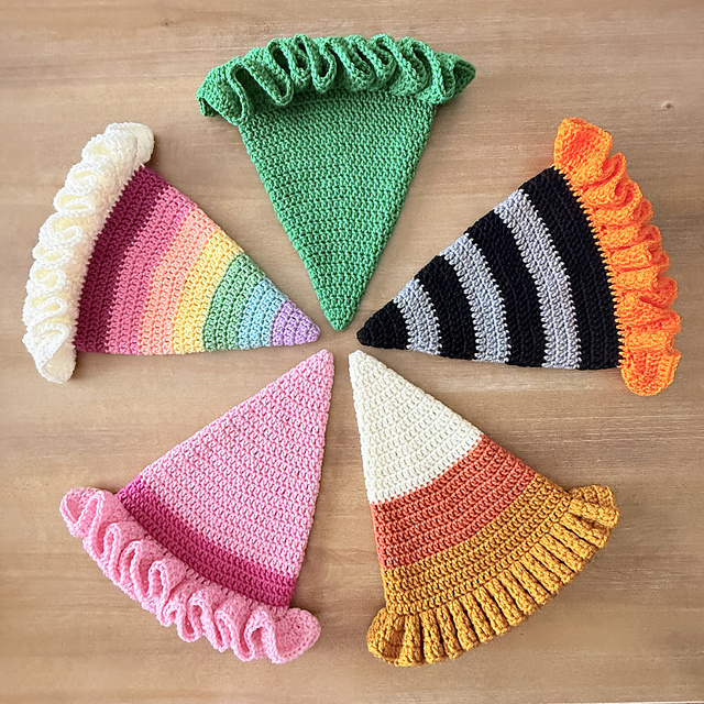 Kids & Dolls Ruffled Witch Hats