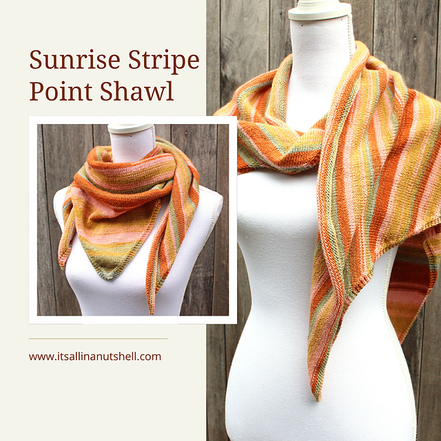 Sunrise Stripe Point Shawl