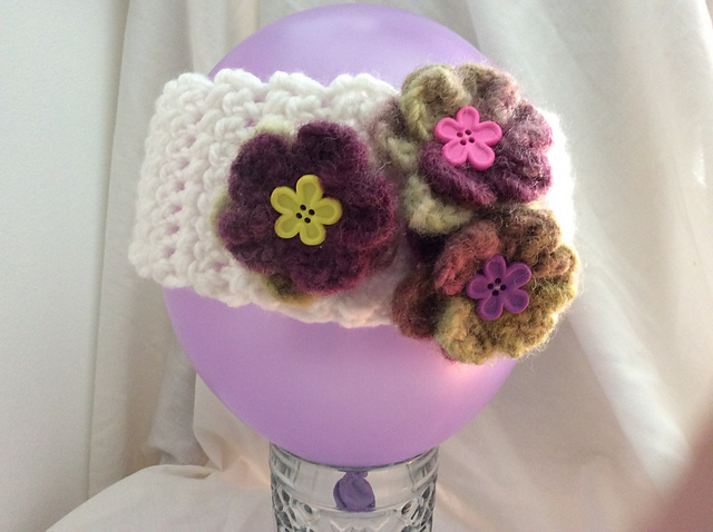 Ear Warmer with felted flowers