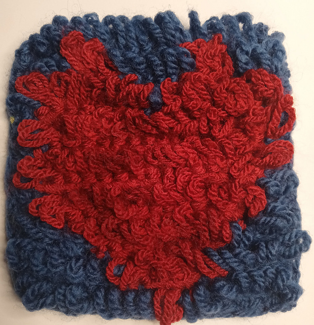 Heart and Flower mug rug