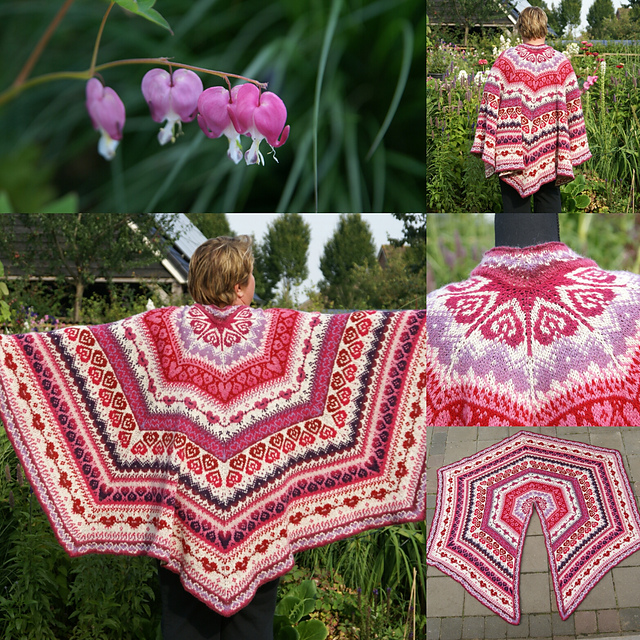 Bleeding Heart Shawl or Poncho