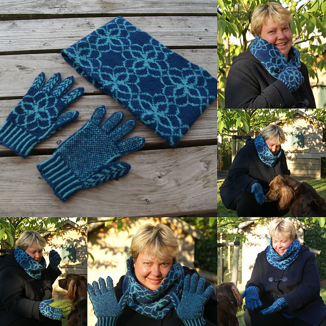 Waterlily cowl and gloves