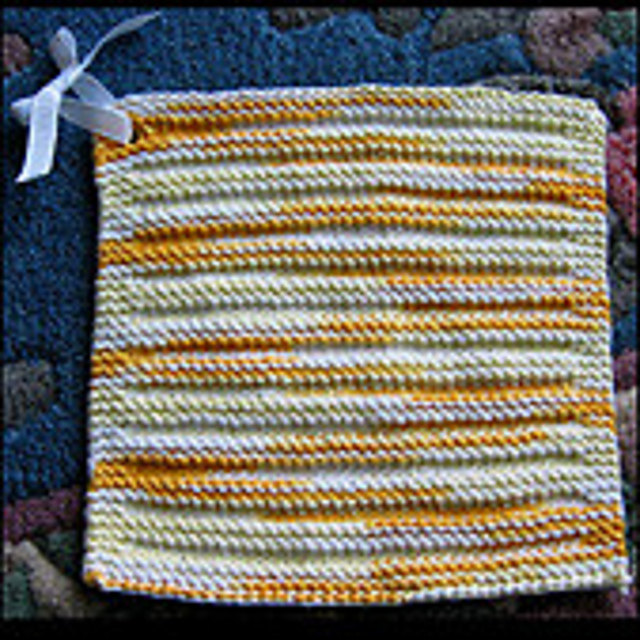 Hand Knit Baby Washcloth Number 2