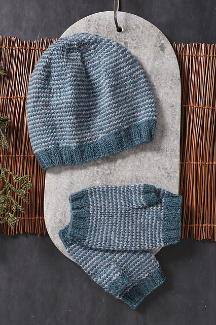 Icy Stripes Hat & Mitts