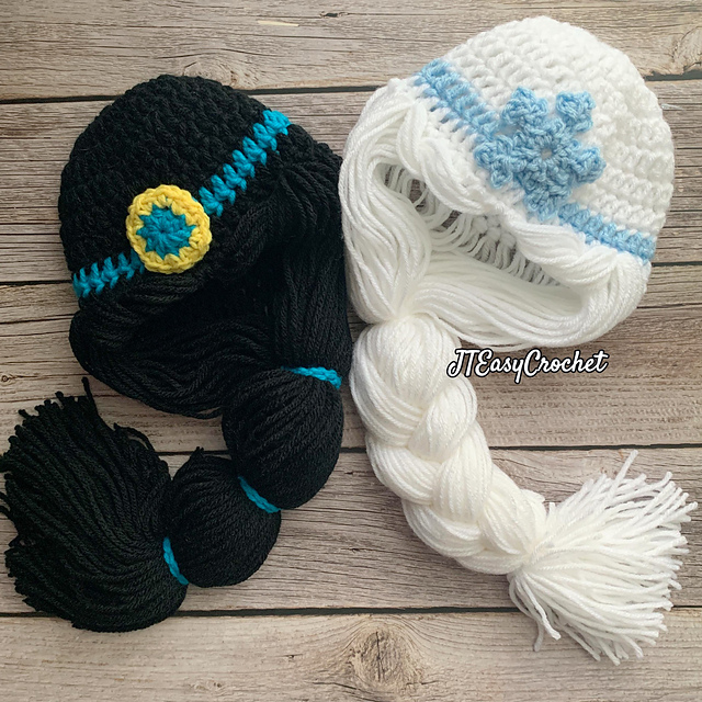 Princess Wig Hats with Braids
