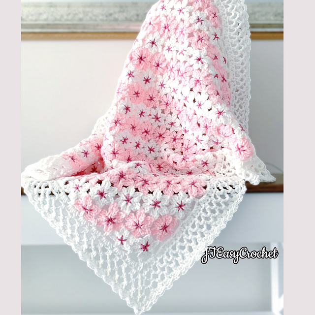 Cherry Blossom Baby Blanket