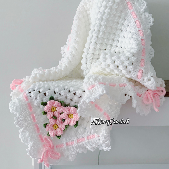 Infinity Any Size Blanket and Flower Applique