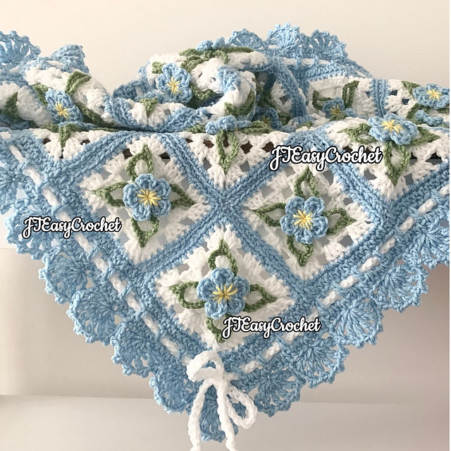 Forget Me Nots Baby Blanket