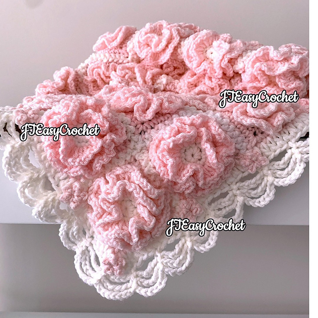 Ruffled Roses Blanket