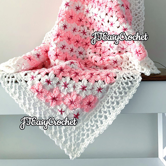Cherry Blossom Striped Blanket