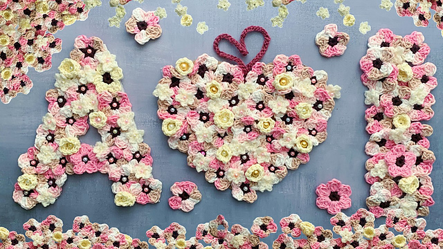 Flower Heart Letter Wreath