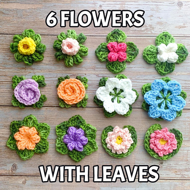 6 Flowers with Leaves