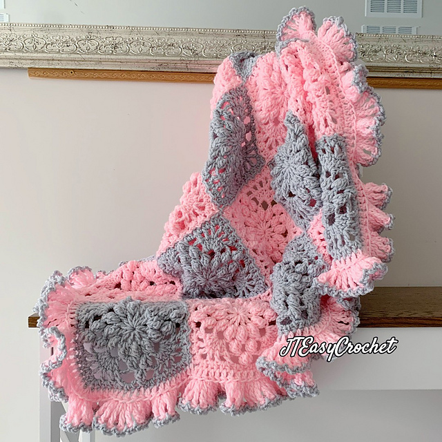 Pink and Grey Baby Blanket